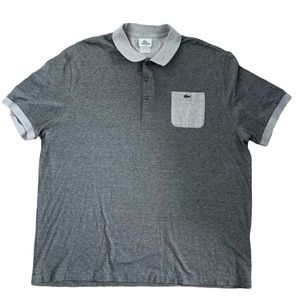 Lacoste Polo Jersey Fine Stripe 1/4 Button Up Top 9 (4XL) Preppy Casual Golf